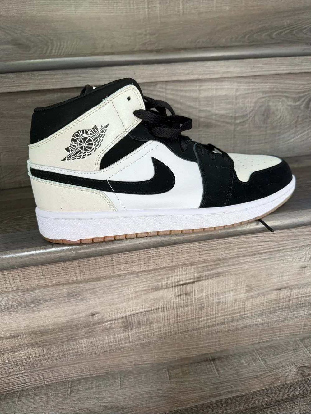 Nike Air Jordan 1 Mid SE Diamond Shorts White Black DH6933 100 Men Shoe Size 9.5